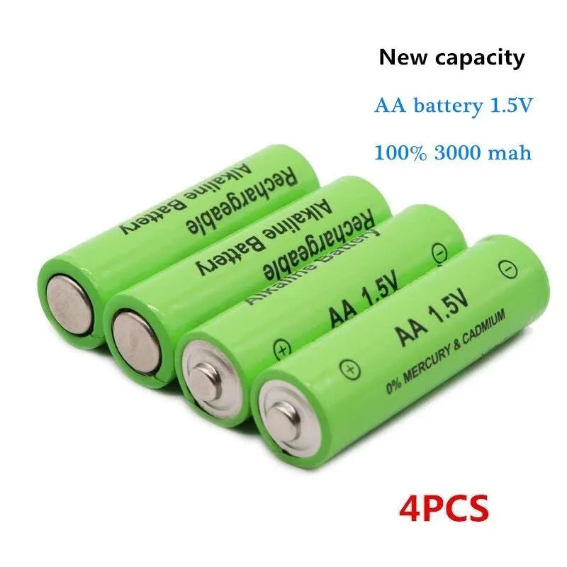 Single AA sized alkaline rechargeable battery labelled 3000mAh 1.5V