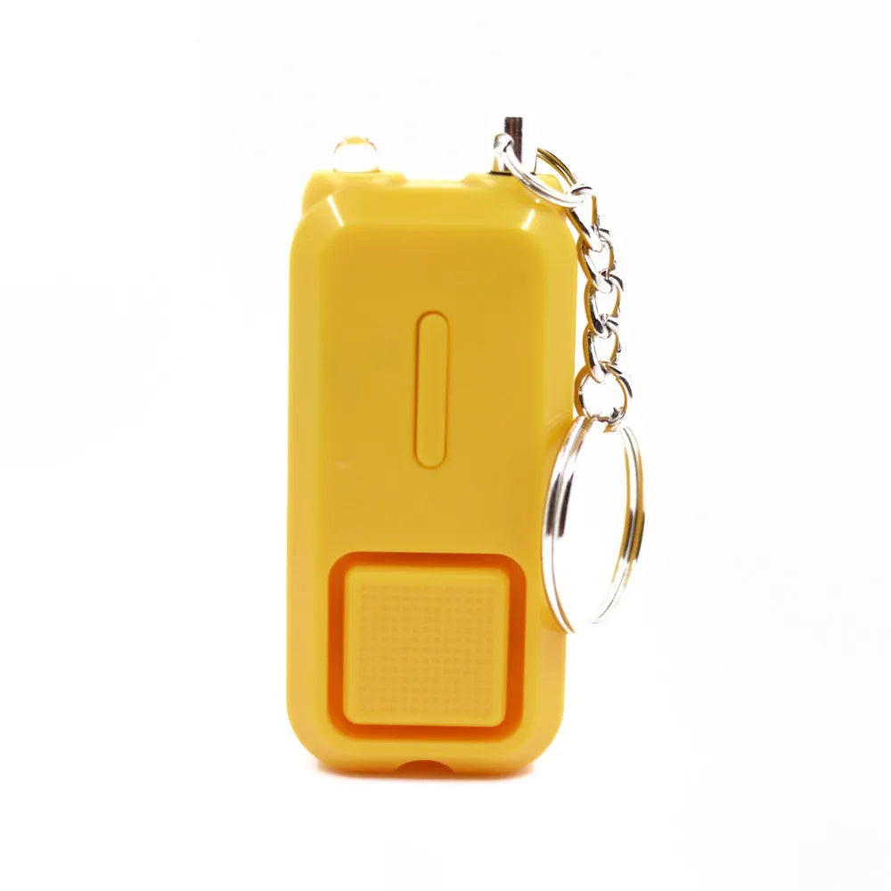 Pink personal safety alarm for women, compact size with 130dB loud siren for self-protection.
