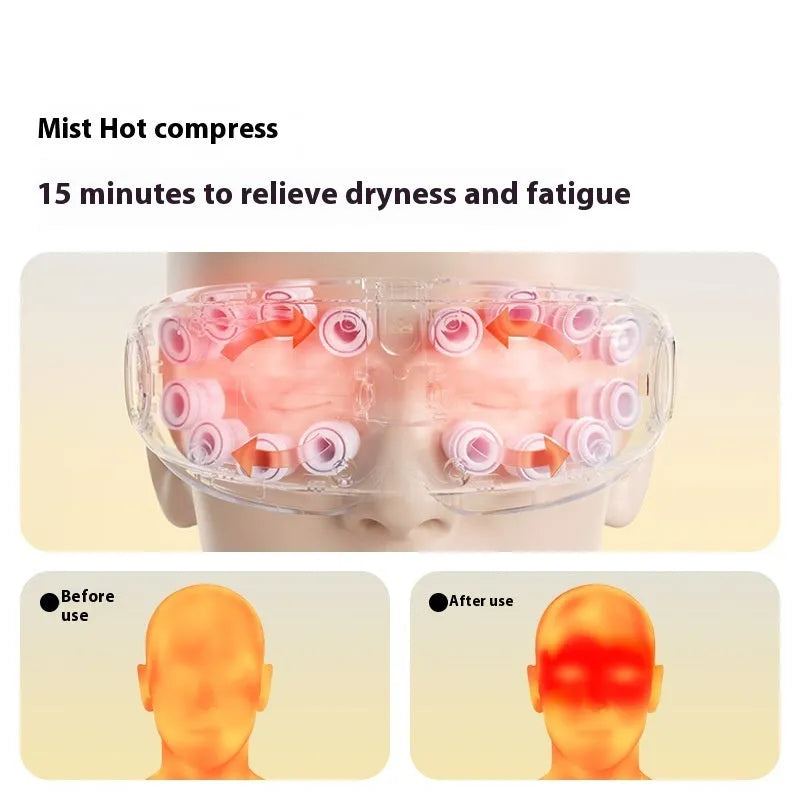 Purplish grey Steam Smart Eye Moisturising Instrument, a rechargeable Bluetooth hot compress massage device for eyes.