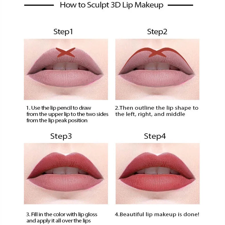 Wood casing matte lip liner pencil in nude shade with 24-hour staying power