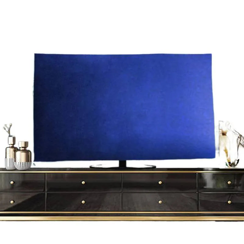 Velvet television cover with elastic hem in pink, black, gray, khaki, dark green or light blue for LCD screen protection
