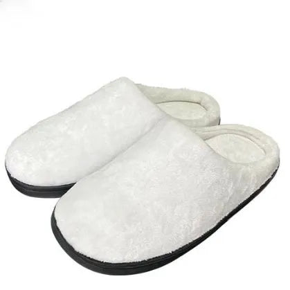 Pattern printed cotton slippers with flannel lining, available in multiple sizes with custom colour choice.