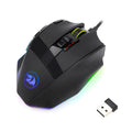 Redragon M801P black dual mode wireless gaming mouse with ergonomic design and 5600 DPI optical sensor