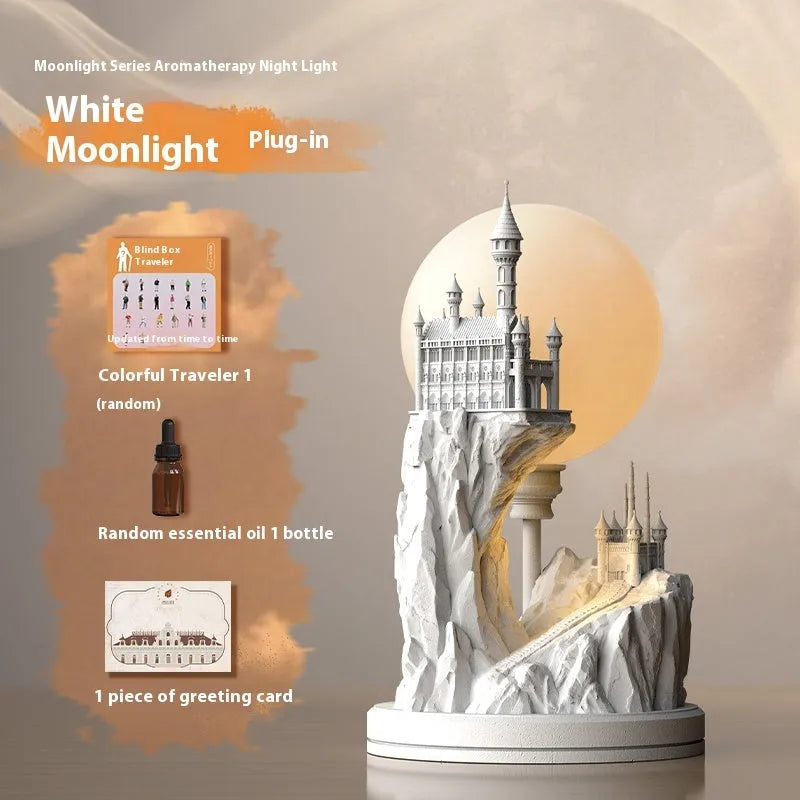 White composite gypsum bedside table lamp with plug and wire control switch