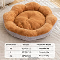 Round rabbit plush cat bed with thick fabric and detachable washable cover
