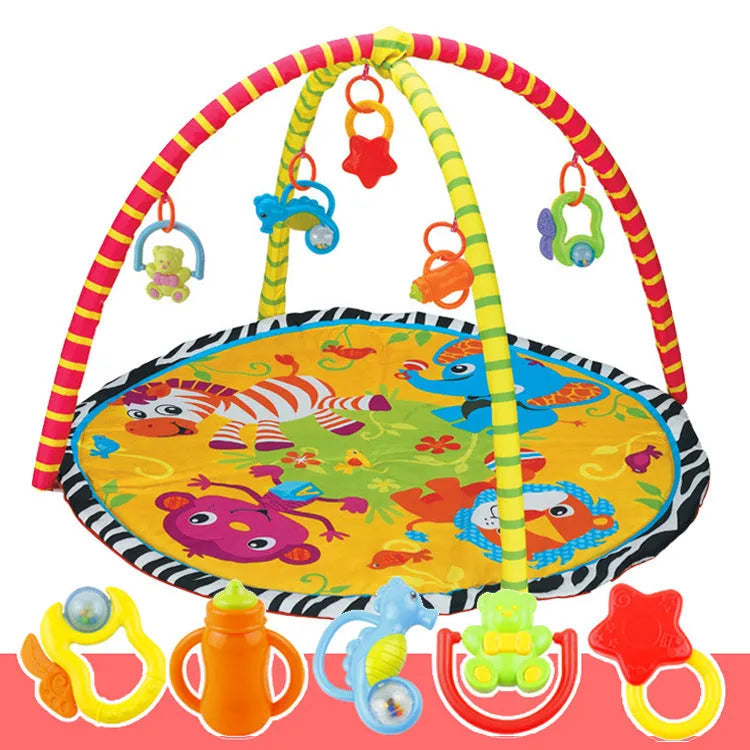 Velvet baby gymnastic blanket with animal patterns for teenage developmental play