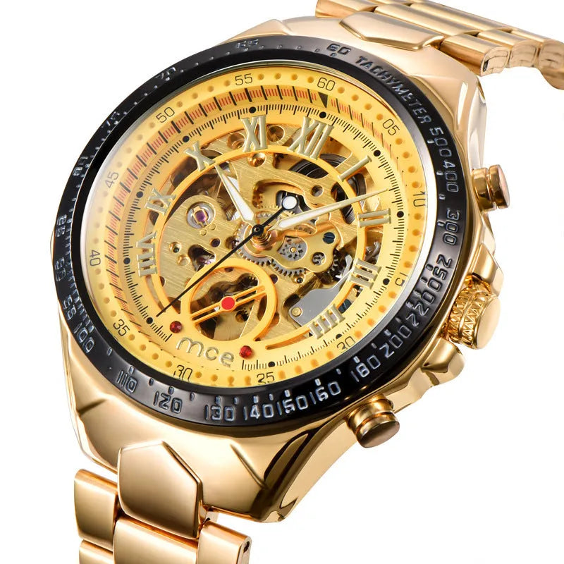 MCE men's explosion proof mechanical watch showing industrial design with multiple colour options