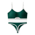 Beauty back contrast colour sports underwear vest with underwired tube top and chest pad