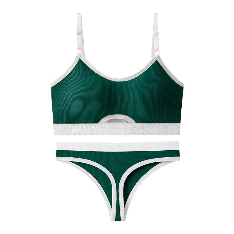 Beauty back contrast colour sports underwear vest with underwired tube top and chest pad