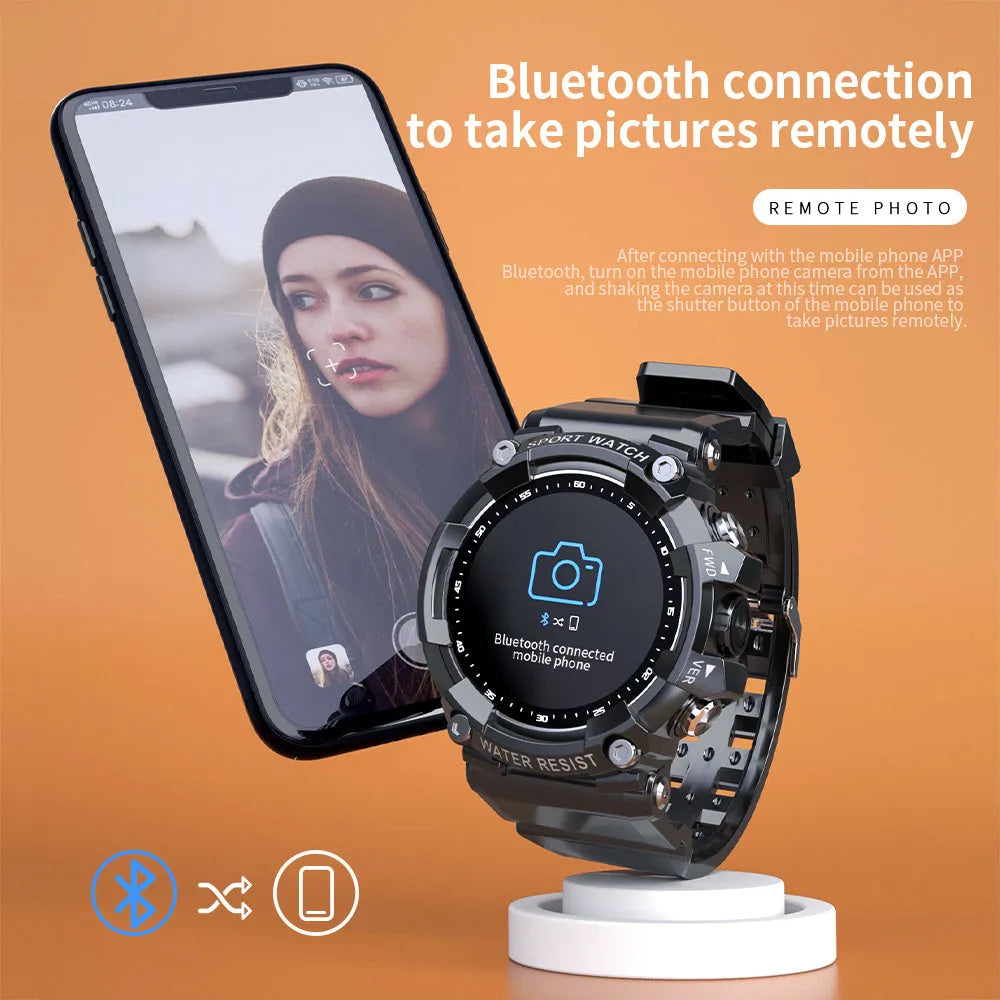 ATTACK 3 black smart sports watch with round screen on a wrist showing heart rate data