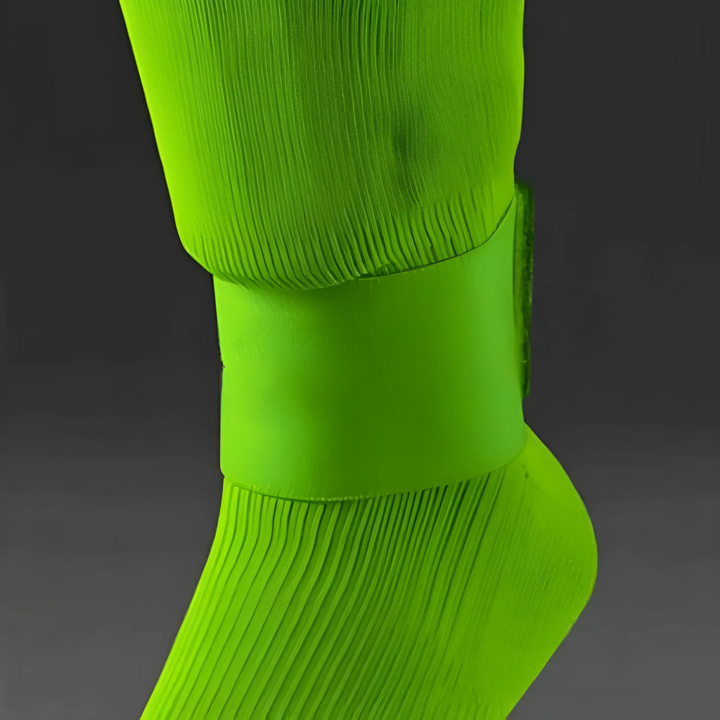 Rubber shin guard magic tape belt in four colours for football and cycling sports