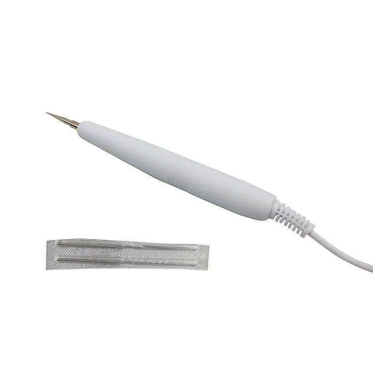 White professional spot removal pen for beauty salon use with adjustable settings