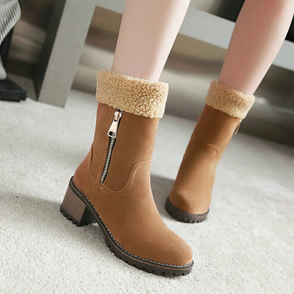 Men's ankle-high snow boots in four colours with thick lining and rubber soles