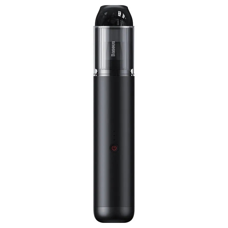 BASEUS A3 wireless car vacuum cleaner in black showing compact handheld design with charging port
