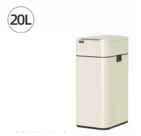 Stainless steel square inductive smart trash can with large capacity for kitchen or office