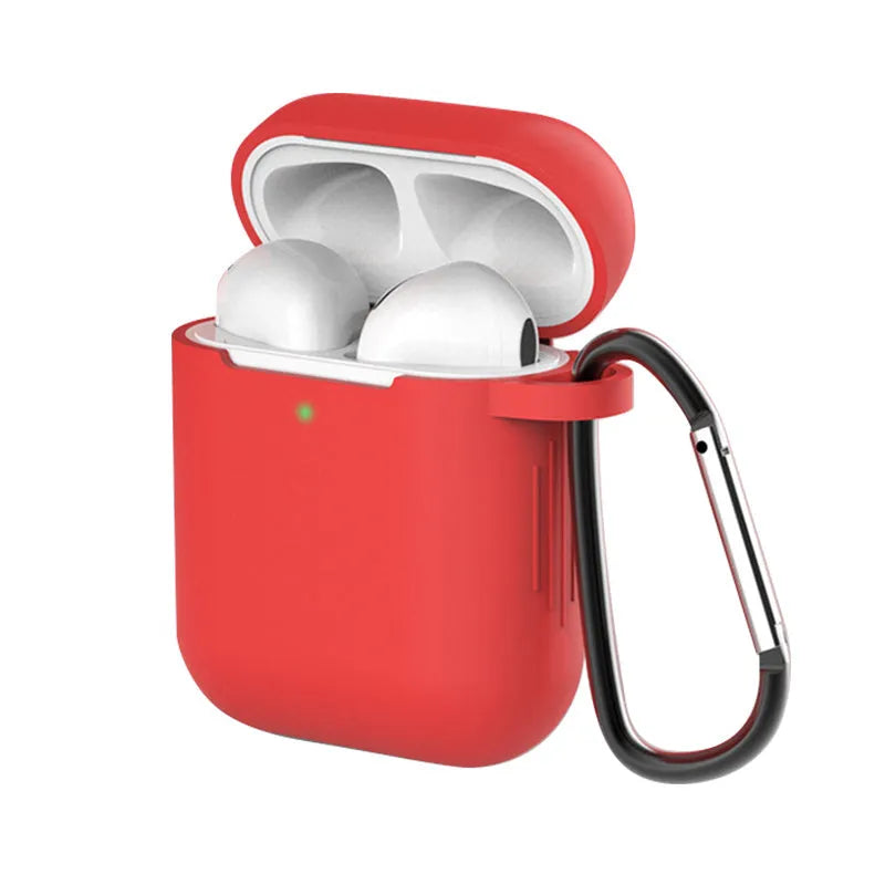 Silicone protective case cover for Apple AirPods 1 and 2 wireless charging case in multiple colours.