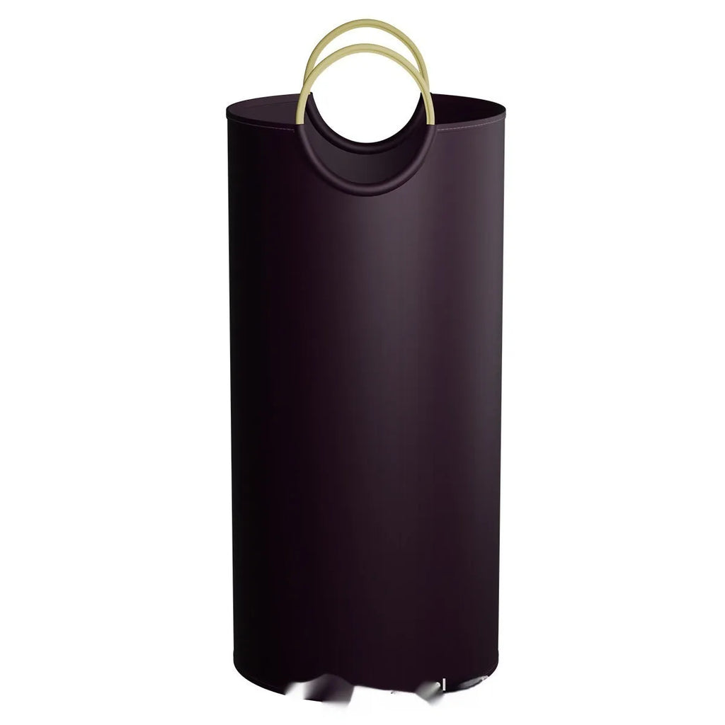Portable round plastic trash can 38cm wide 72cm tall with removable garbage bag