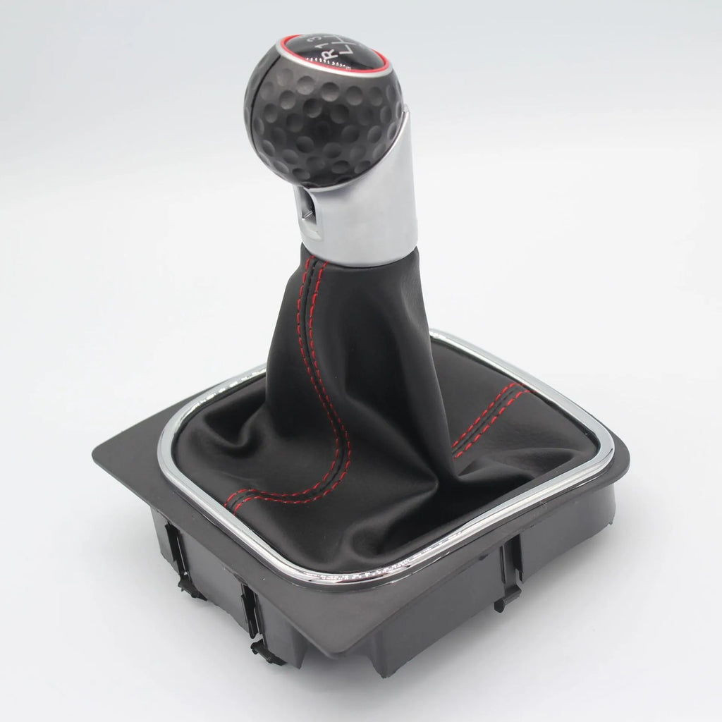 Leather gear shift knob replacement for Volkswagen Golf manual transmission with dust boot
