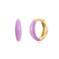 Geometric U-shaped epoxy oval curved earrings in copper with dripping oil finish