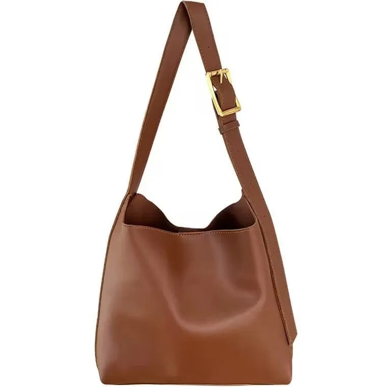 Women's soft PU leather crossbody bag with swing threads detail showing black ribbon colour option