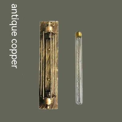 Industrial style retro flute iron wall lamp in black bronze rust or silver finish