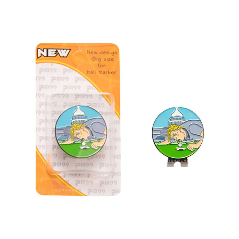 Zinc alloy hat clip showing Dragon Year, ace lick ball, IDID, and black hair blowing machine personalised pattern options.