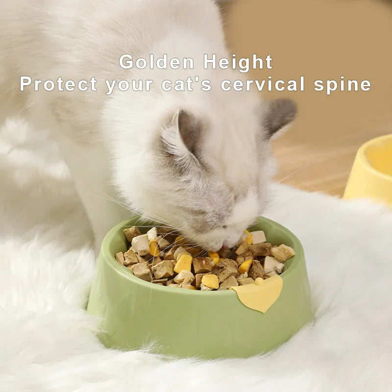 Green flower-shaped plastic pet bowl for cat or small dog food and water.