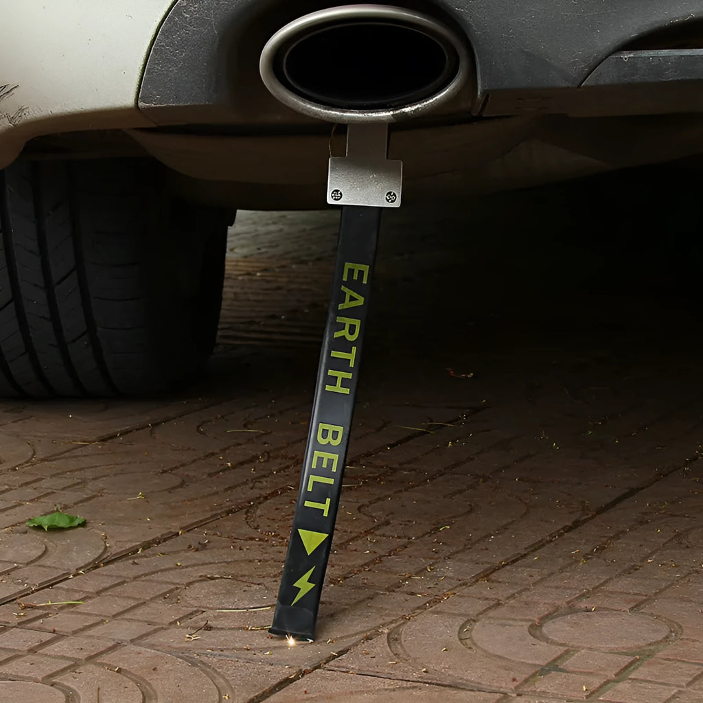 Black rubber car electrostatic belt with copper wire core measuring 370mm for SUV and saloon grounding