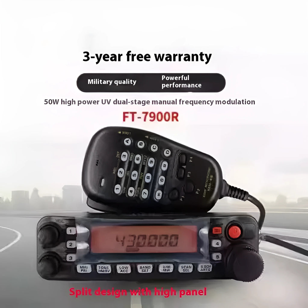 Radio car interphone set with antenna and mounting clamps for vehicle convoy communication