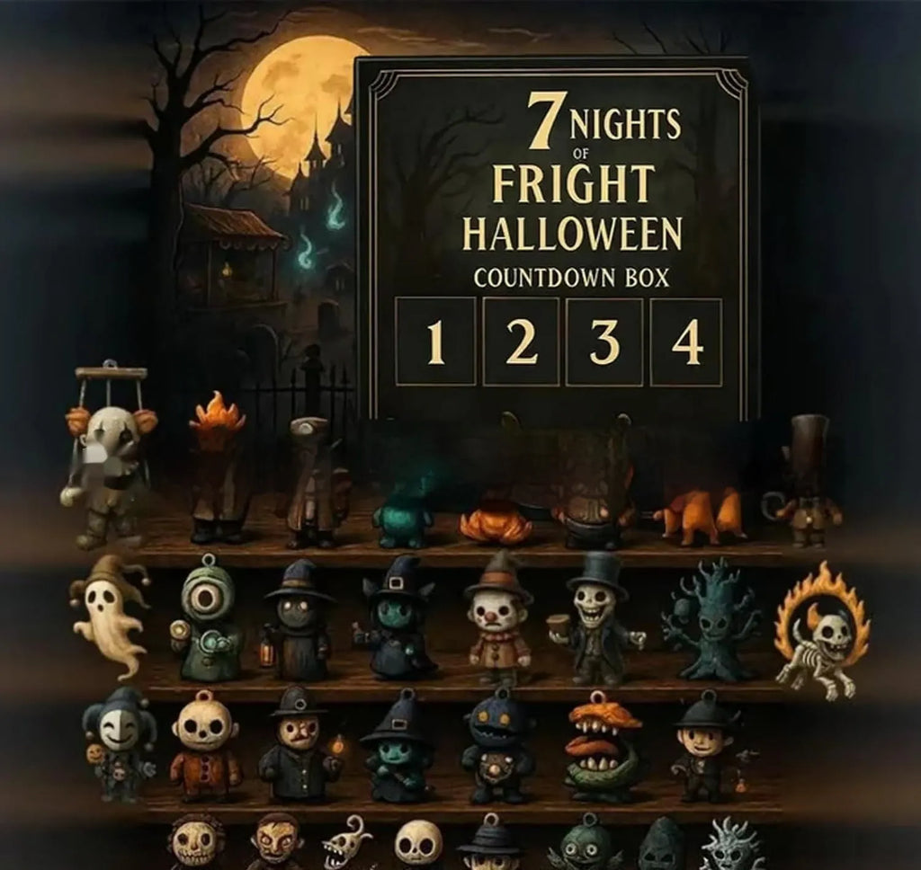 Halloween countdown blind box advent calendar with horror doll design for 31-night display