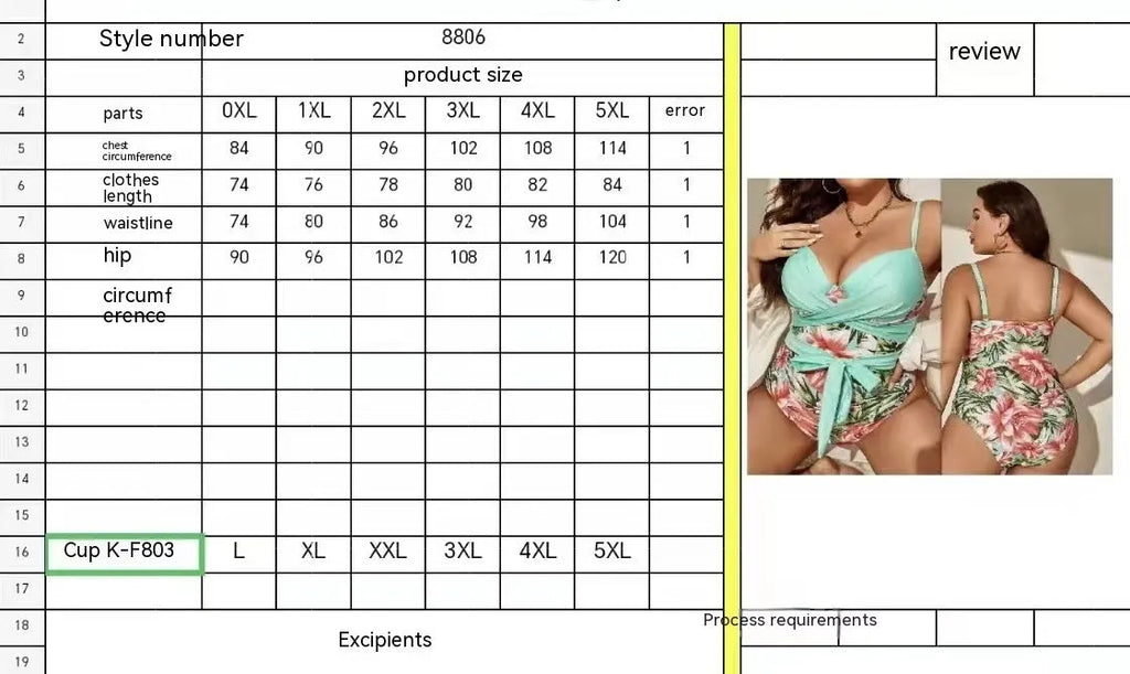 Plus size women's one-piece swimsuit with lace-up front and nylon hard bag chest in leopard print.