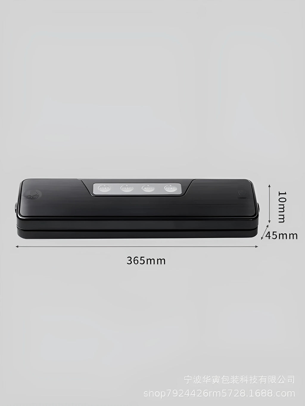 Black automatic vacuum sealer machine for household food preservation and item storage