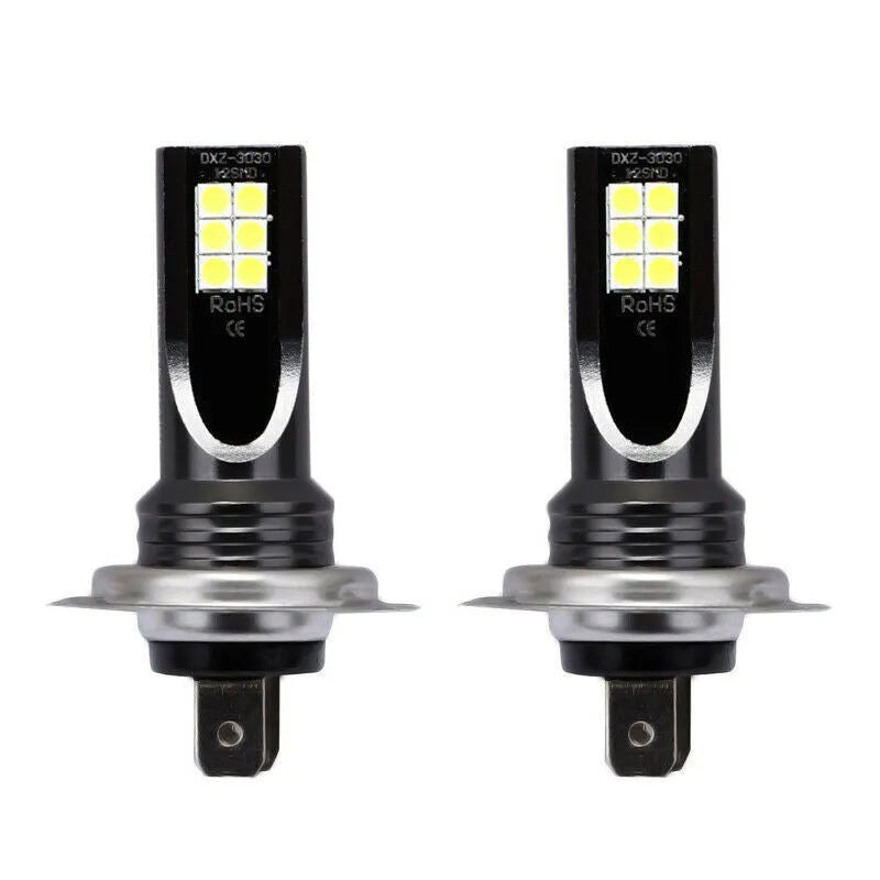H7 110W LED car fog lights with aluminium housing and 12 SMD 3030 beads