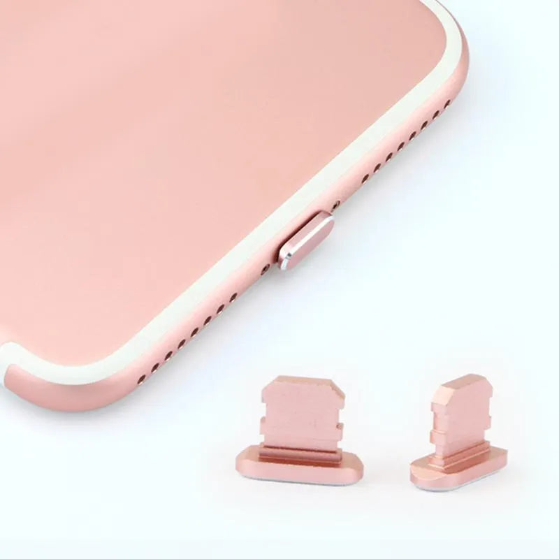 Aluminium alloy dust plug for iPhone charging port in multiple colour options.
