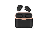 Black wireless Bluetooth headset with charging stand featuring active noise cancellation