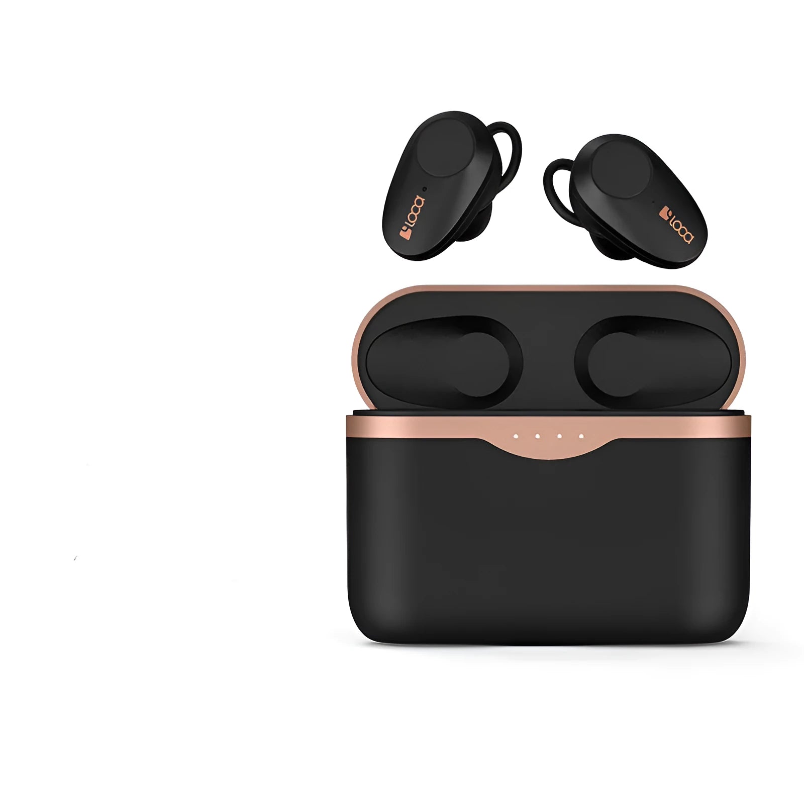 Black wireless Bluetooth headset with charging stand featuring active noise cancellation