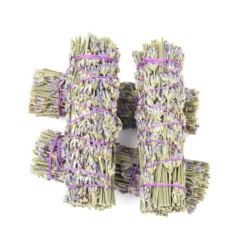 Natural dried flower lavender aromatherapy stick measuring approximately 4 inches long.