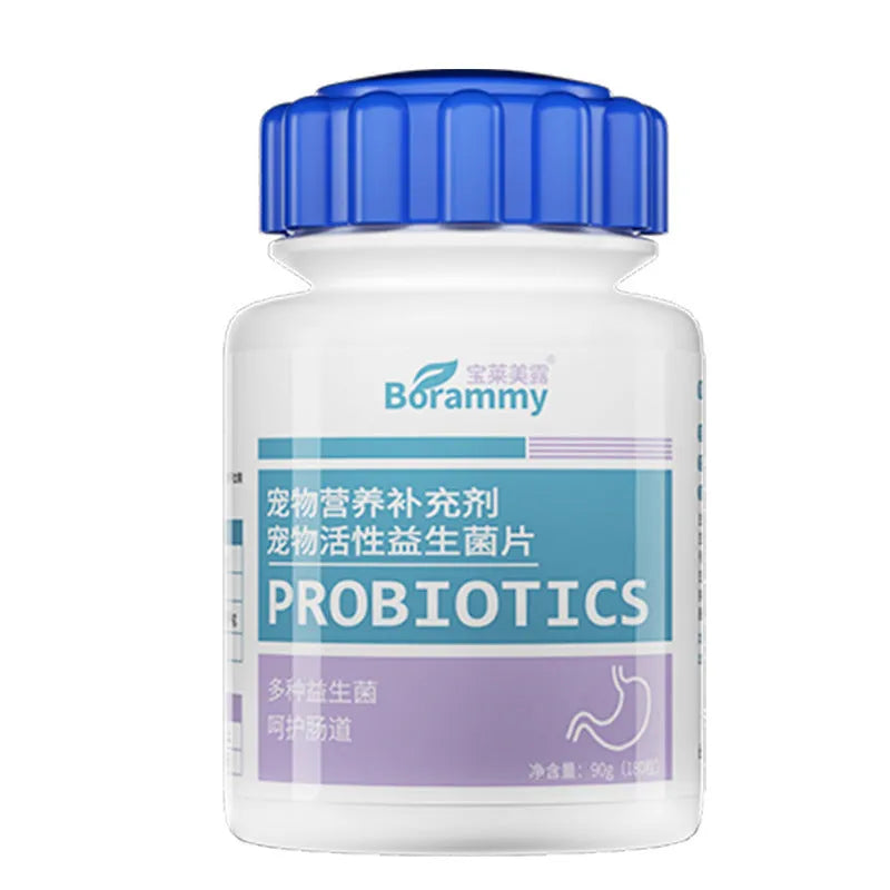 Bottle of Pet Active Probiotic Tablets containing 180 tablets for dog and cat digestive support