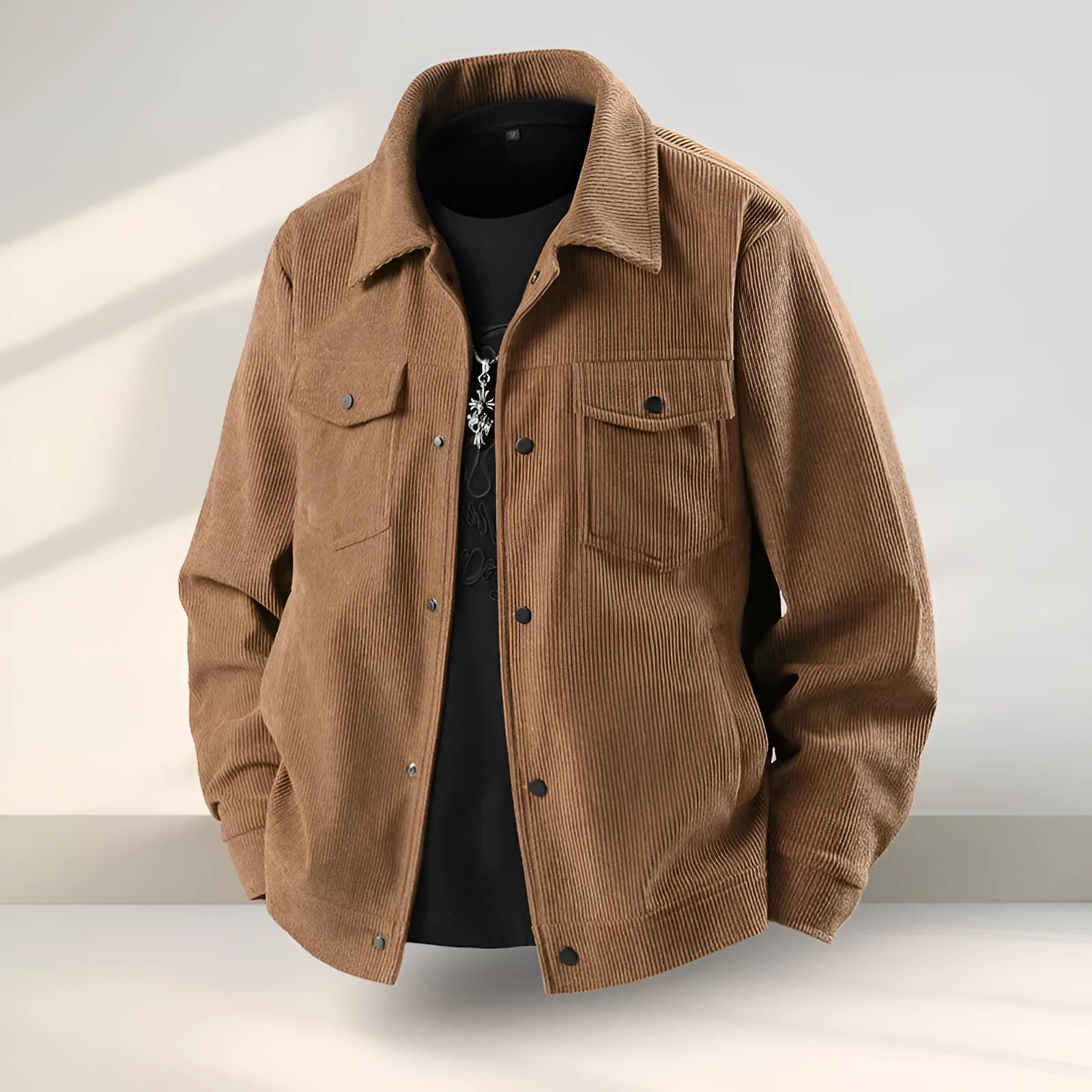 Men's slim fit ruffle coat in black, coffee, green or white colours with plus size options