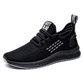 Men's low-top casual trainers with three-bar stripe pattern and cross-strap design in Flying Weave fabric