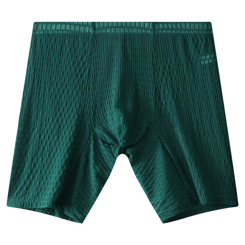 Men's transparent lace boxer shorts in lengthened design for shaping
