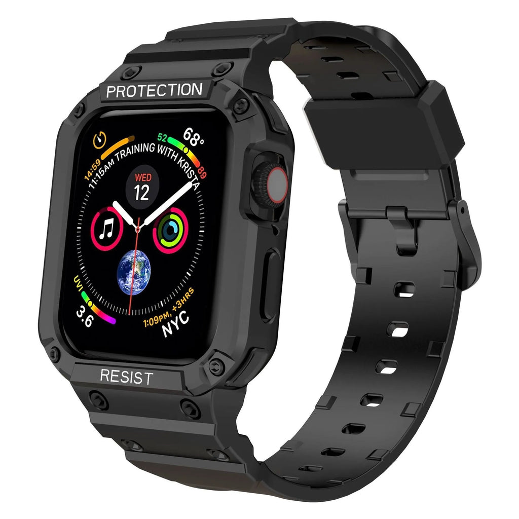 Soft TPU sports watch strap for Apple Watch Series 8 shown in multiple colour options.