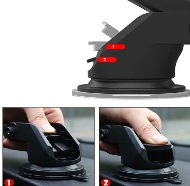 Universal telescopic long rod car phone and navigation bracket made from black ABS plastic.