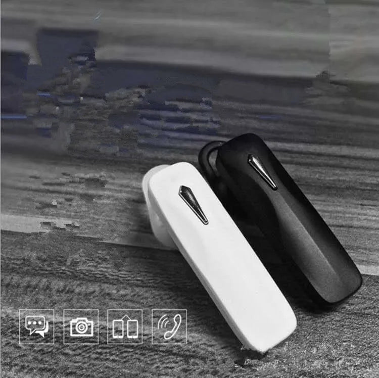 M163 Bluetooth car headset device in black or white colour with control buttons