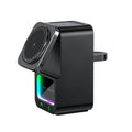 White and black 5-in-1 Bluetooth speaker wireless charger with QC3.0 fast charging