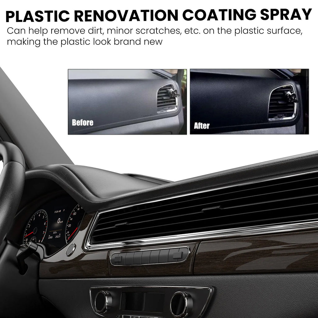 120ml car plastic renovation spray bottle, 3.8 x 3.8 x 14.1cm, cleaning and maintenance agent