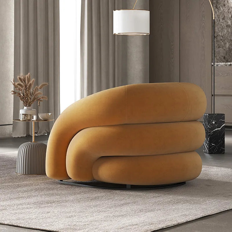 Nordic lazy sofa with solid wood material, removable washable cover, and custom colour options in cashmere, flocking, or imitation leather.