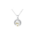 Sun moon copper couple necklace with cross chain and electroplated finish