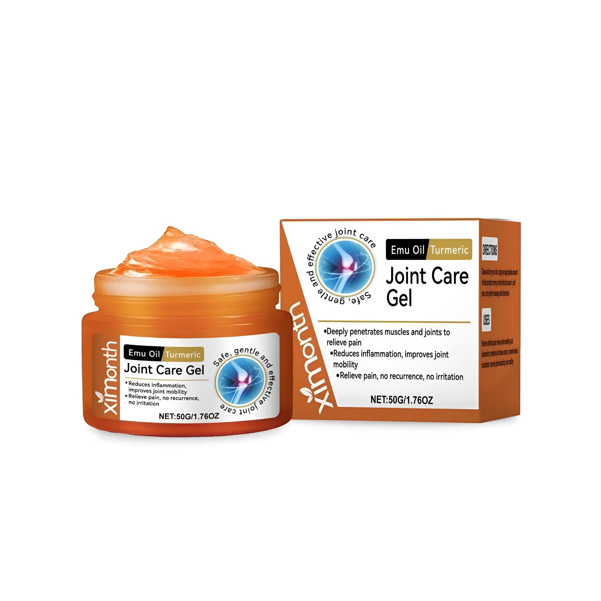 50g tube of turmeric and mint joint pain relief gel with emu oil