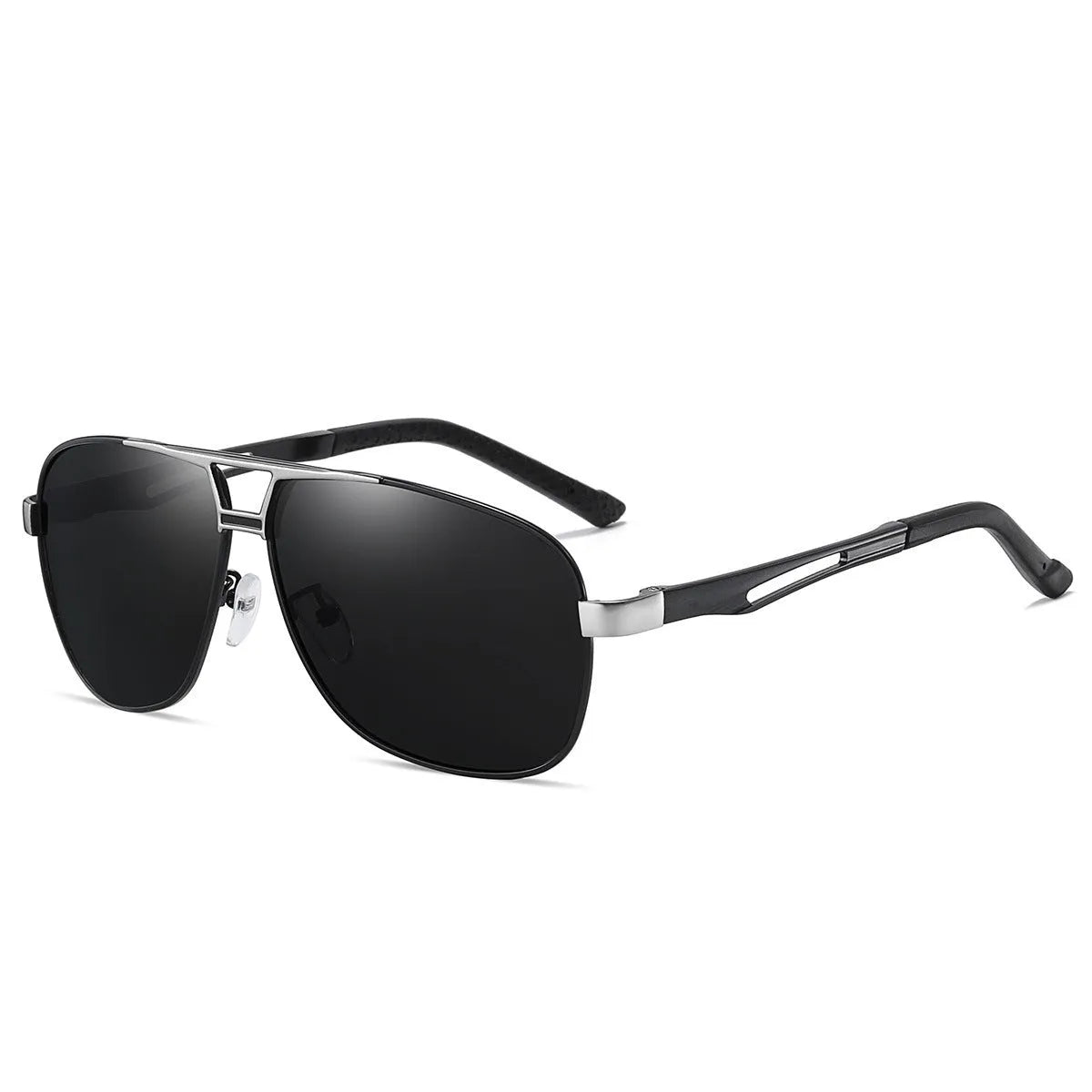 Men's orange red polarised aviator sunglasses with metal frame and TAC lenses.
